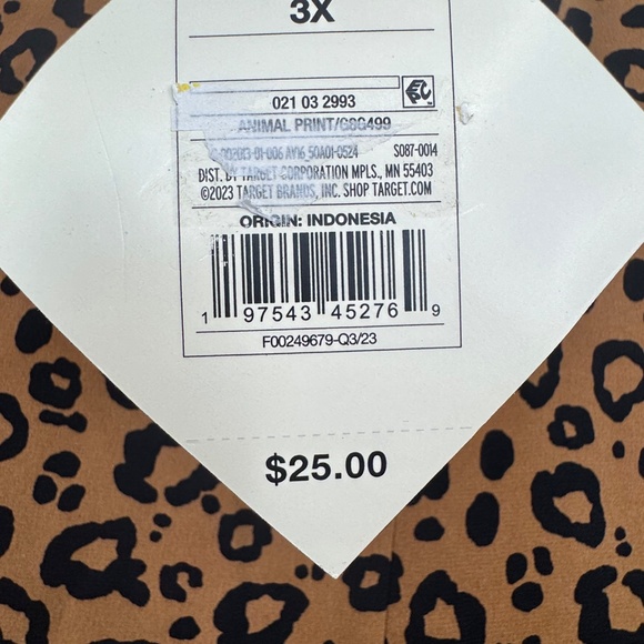 Ava & Viv Womens Brown Animal Print Tunic Tiered Casual Dress Plus Sz. 3X NEW - Picture 9 of 13